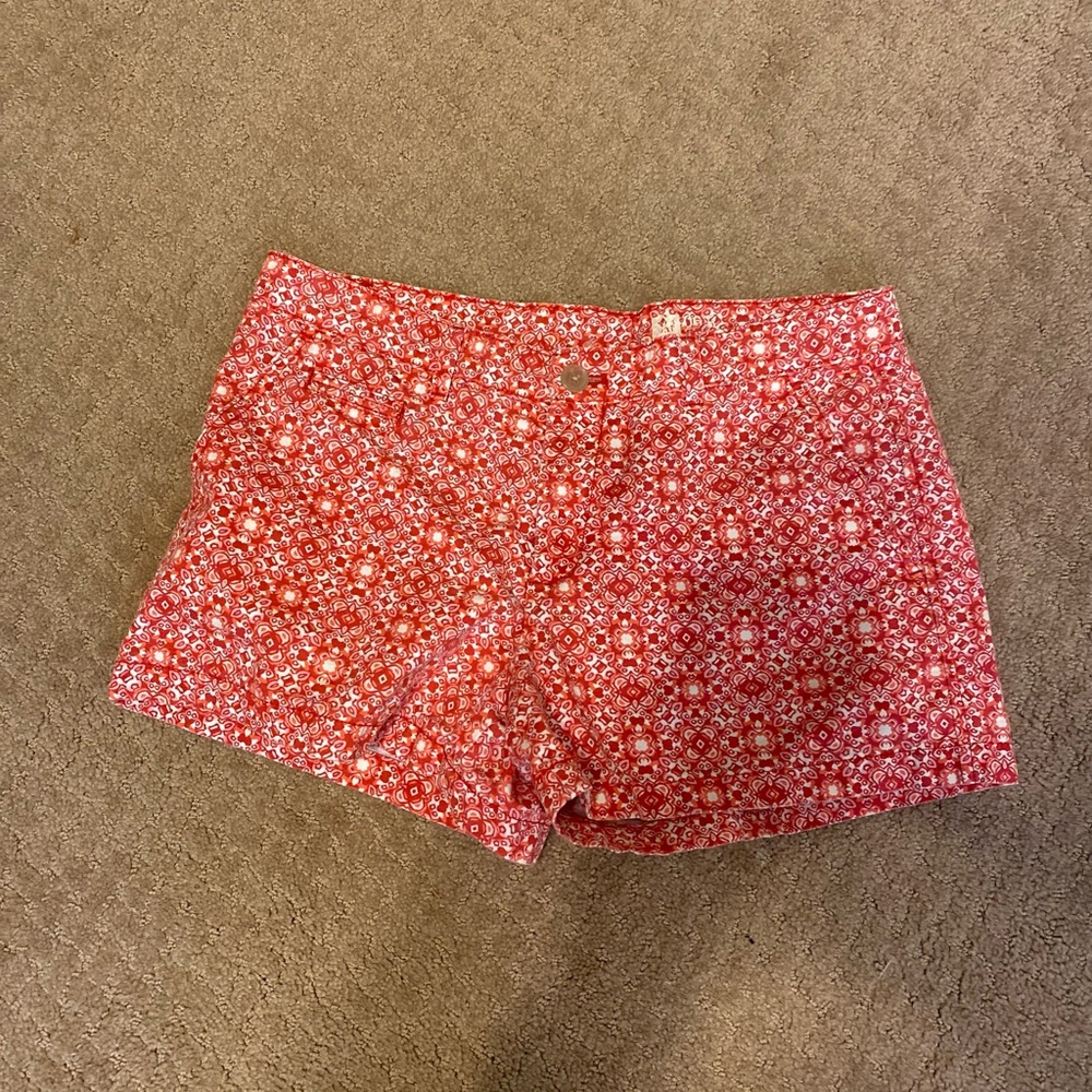 GAP - Woman’s denim pink/white high rise short shorts, Size: 6